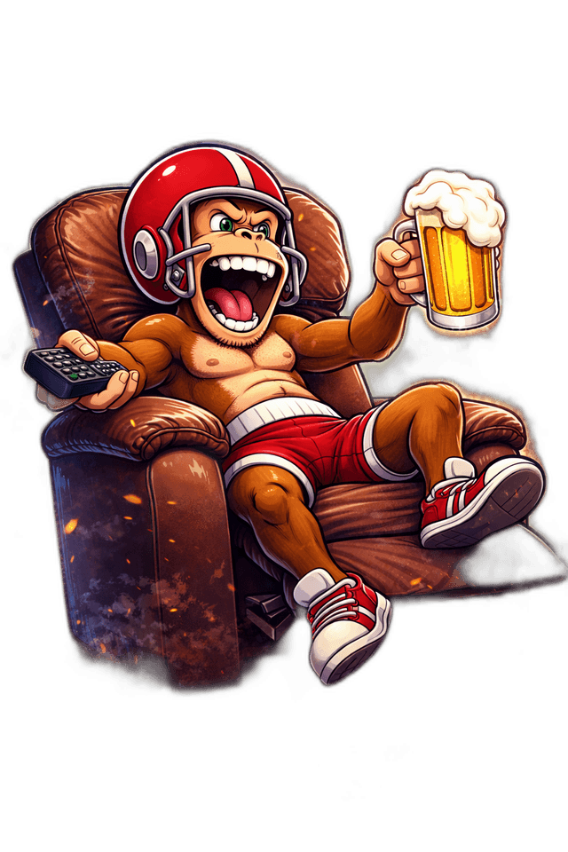 Monkey relaxing on couch